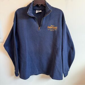 Rare Hercules Disney Vintage Promo Quarter Zip Hoodie Cast Crew Premiere 1997 L